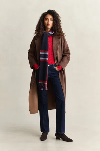 Gant Classic Cable Knit Sweater In Ruby Red