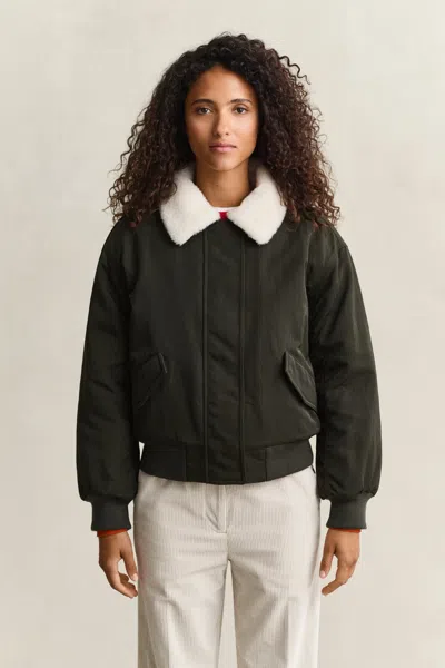 Gant Padded Bomber Jacket In Black
