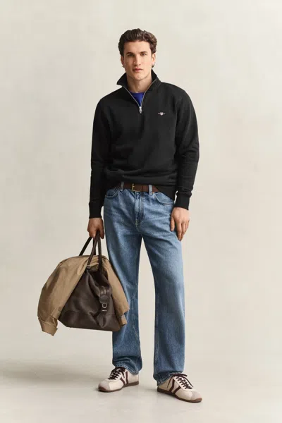 Gant Shield Half-zip Sweatshirt In Black