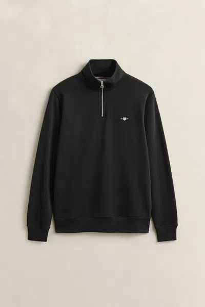 Gant Shield Half-zip Sweatshirt In Black