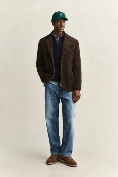 Gant Lambswool Half-zip Sweater In Blue