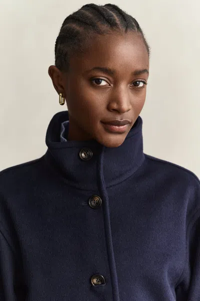 Gant Wool Blend Jacket In Blue