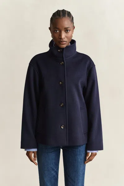 Gant Wool Blend Jacket In Blue
