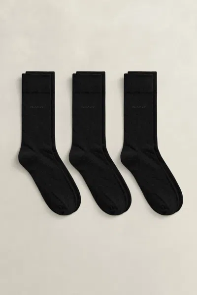 Gant 3-pack Mercerized Cotton Socks In Black