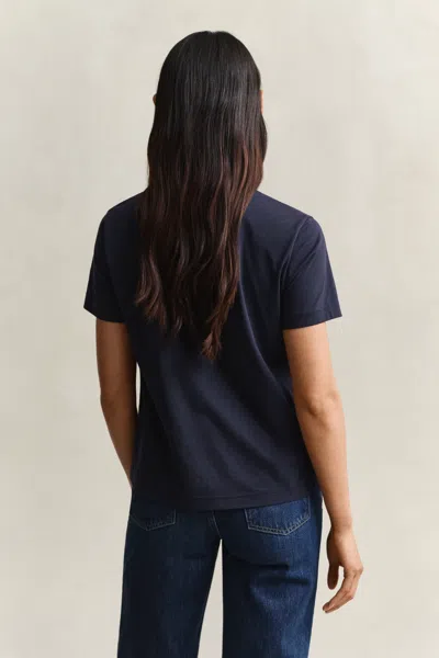 Gant Tonal Shield T-shirt In Blue