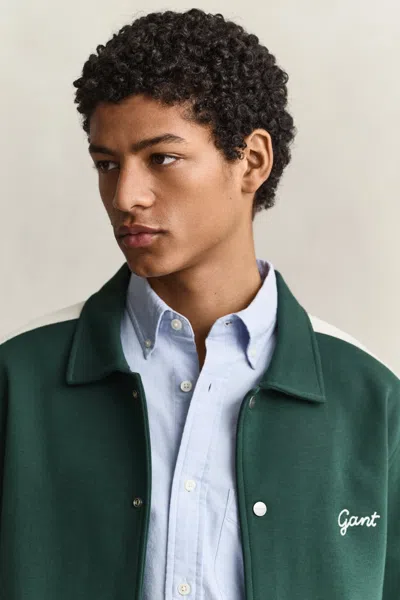 Gant Interlock Buttoned Jacket In Green