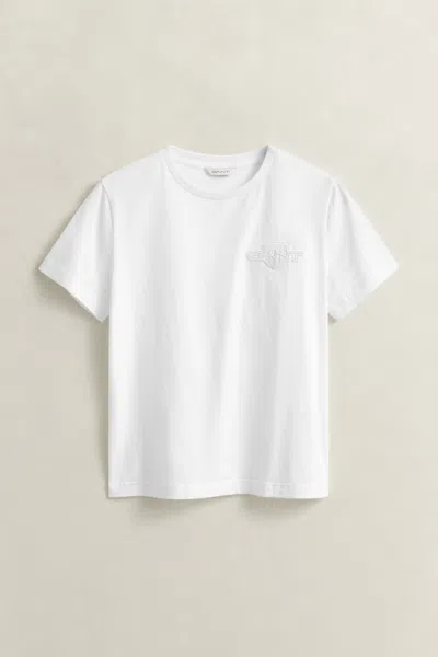 Gant Tonal Shield T-shirt In White