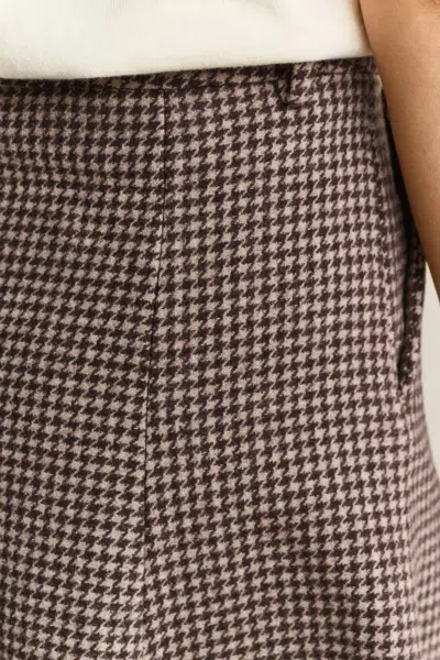 Gant Flared Houndstooth Skirt In Multi