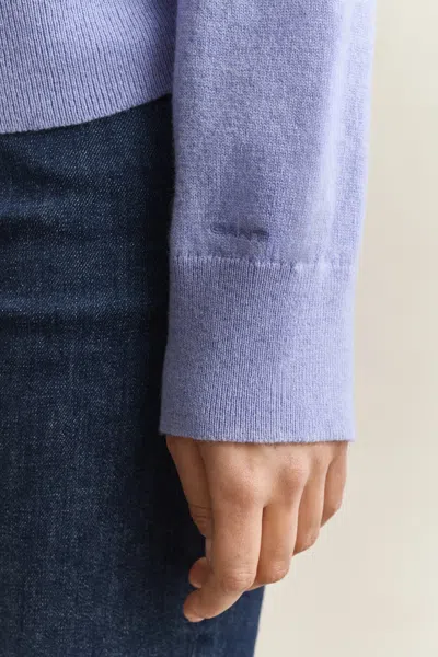 Gant Superfine Lambswool Crew Neck Sweater In Blue