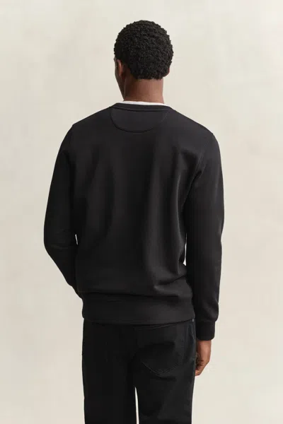 Gant Shield Crew Neck Sweatshirt In Black