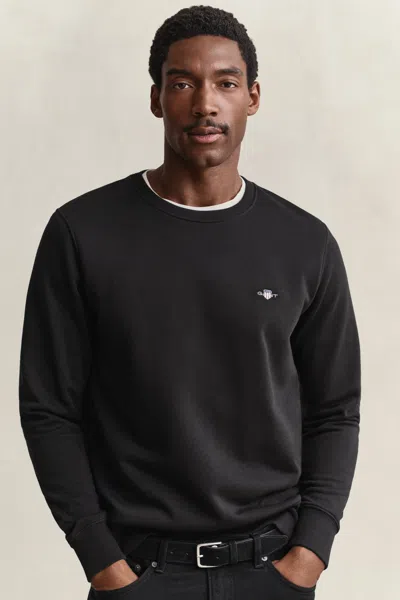 Gant Shield Crew Neck Sweatshirt In Black
