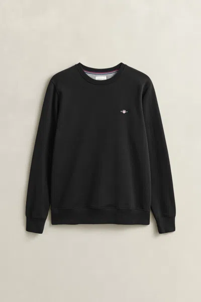 Gant Shield Crew Neck Sweatshirt In Black