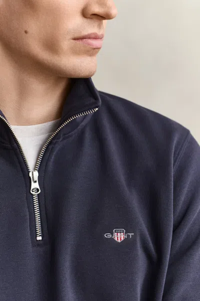 Gant Shield Half-zip Sweatshirt In Blue