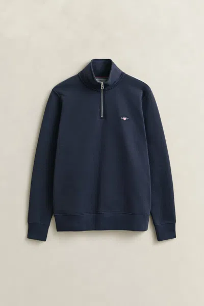 Gant Shield Half-zip Sweatshirt In Blue