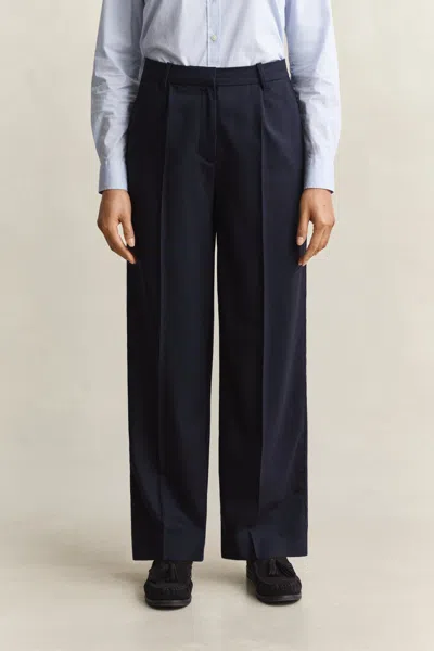 Gant Tailored Wool Pants In Blue