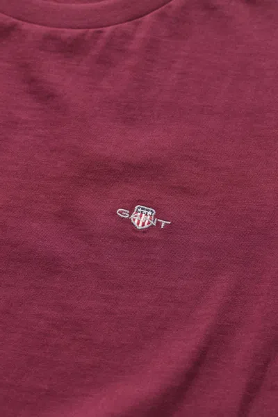 Gant Shield T-shirt In Darkened Wine