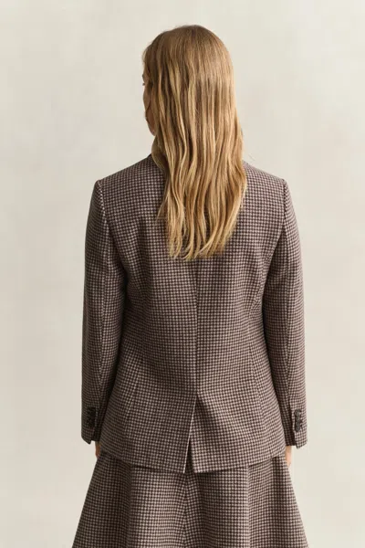 Gant Houndstooth Blazer In Multi