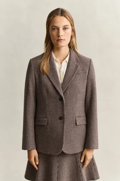 Gant Houndstooth Blazer In Multi