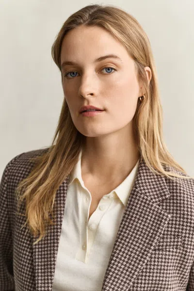 Gant Houndstooth Blazer In Multi