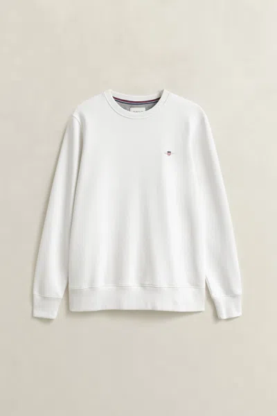 Gant Shield Crew Neck Sweatshirt In White