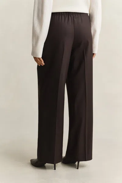Gant Wool Blend Pants In Deep Brown