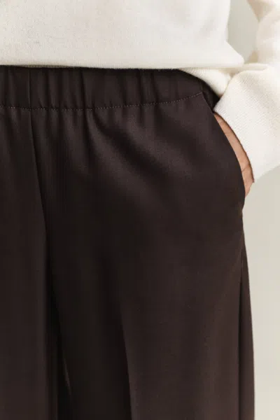 Gant Wool Blend Pants In Deep Brown