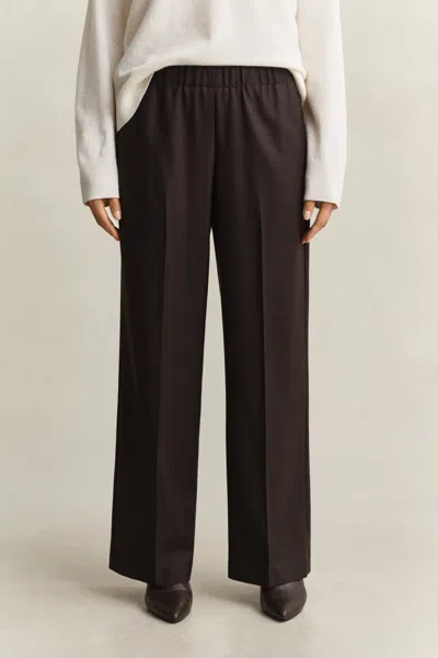 Gant Wool Blend Pants In Deep Brown