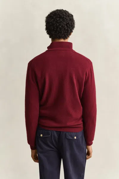 Gant Lambswool Half-zip Sweater In Red