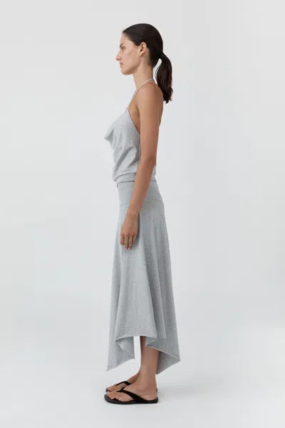 St Agni Asymm Drape Skirt In Light Grey Marle
