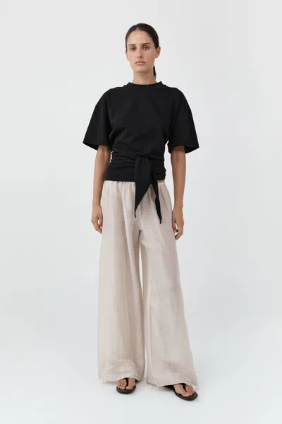 St Agni Woven Check Relaxed Pants In Soft Ash