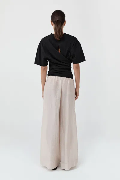 St Agni Woven Check Relaxed Pants In Soft Ash