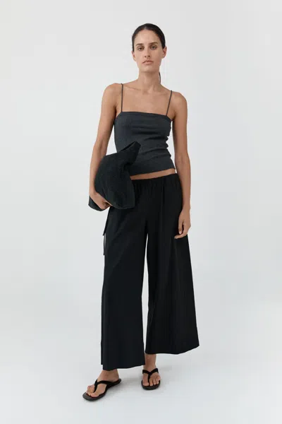 St Agni Cropped Drawstring Pants In Black