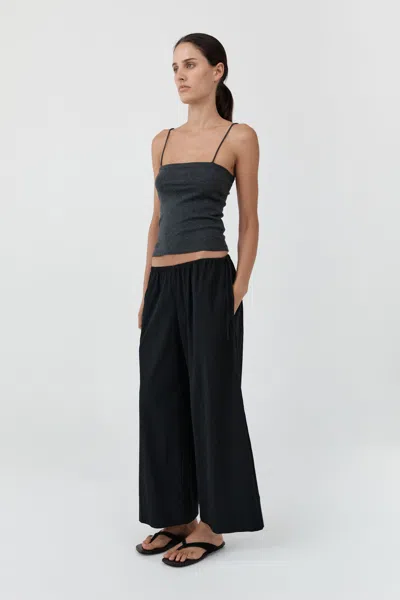 St Agni Cropped Drawstring Pants In Black