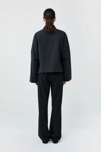 St Agni Pillow Wool Wrap Jacket In Dark Graphite