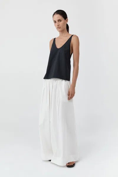 St Agni Wool Rouleau Tie Top In Dark Graphite