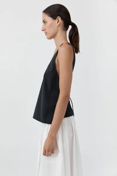 St Agni Wool Rouleau Tie Top In Dark Graphite