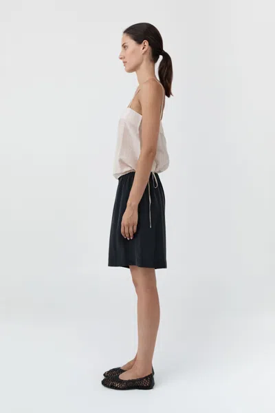 St Agni Woven Check Drawstring Cami In Soft Ash