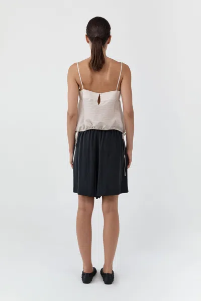 St Agni Woven Check Drawstring Cami In Soft Ash