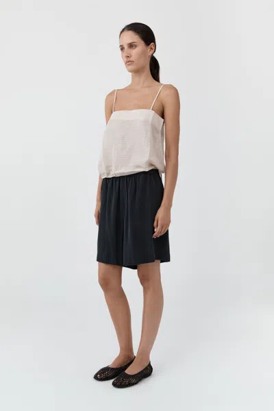 St Agni Woven Check Drawstring Cami In Soft Ash
