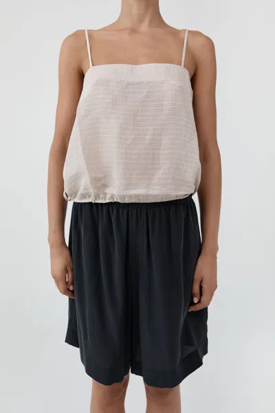St Agni Woven Check Drawstring Cami In Soft Ash