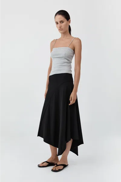 St Agni Asymm Drape Skirt In Black