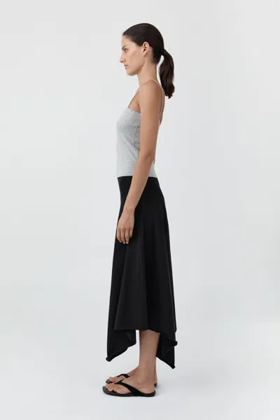 St Agni Asymm Drape Skirt In Black