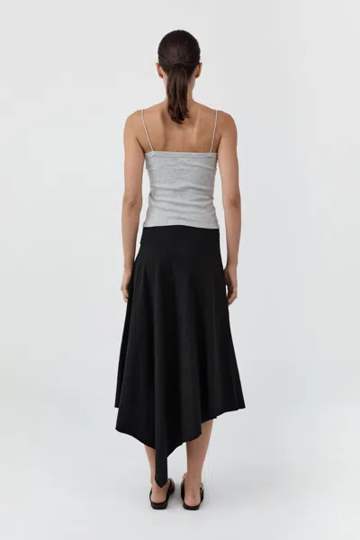 St Agni Asymm Drape Skirt In Black