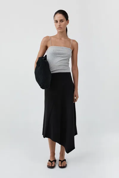St Agni Asymm Drape Skirt In Black