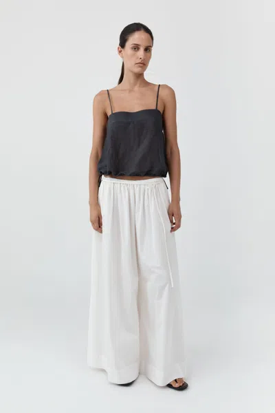 St Agni Woven Check Drawstring Cami In Iron Glaze