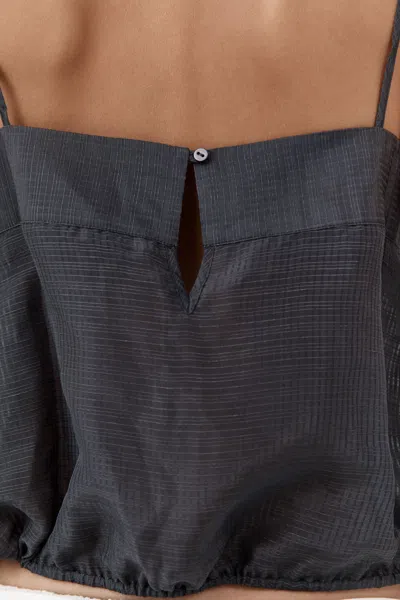 St Agni Woven Check Drawstring Cami In Iron Glaze