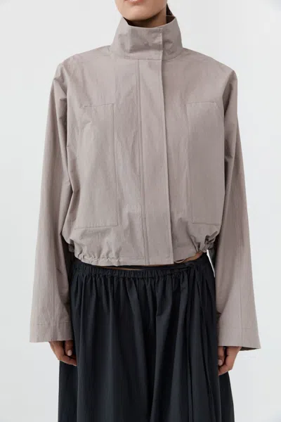 St Agni Technical Cotton Carpenter Jacket In Grey Stone