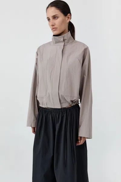 St Agni Technical Cotton Carpenter Jacket In Grey Stone