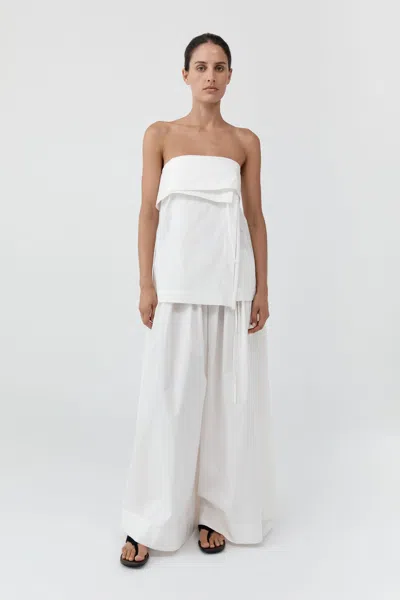 St Agni Strapless Wrap Top In Off White