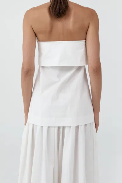 St Agni Strapless Wrap Top In Off White